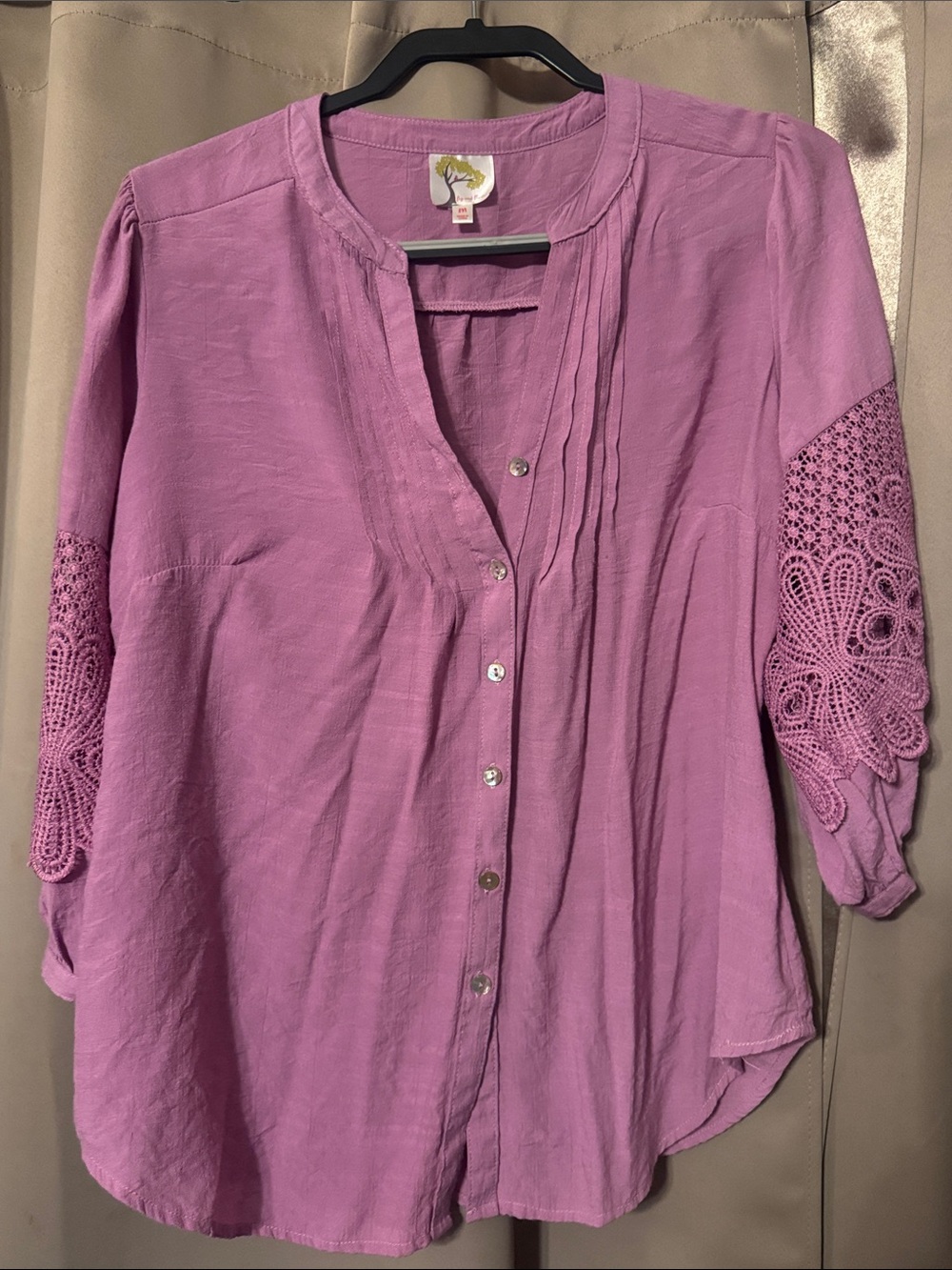 fig and flower Lilac Button Down Shirt